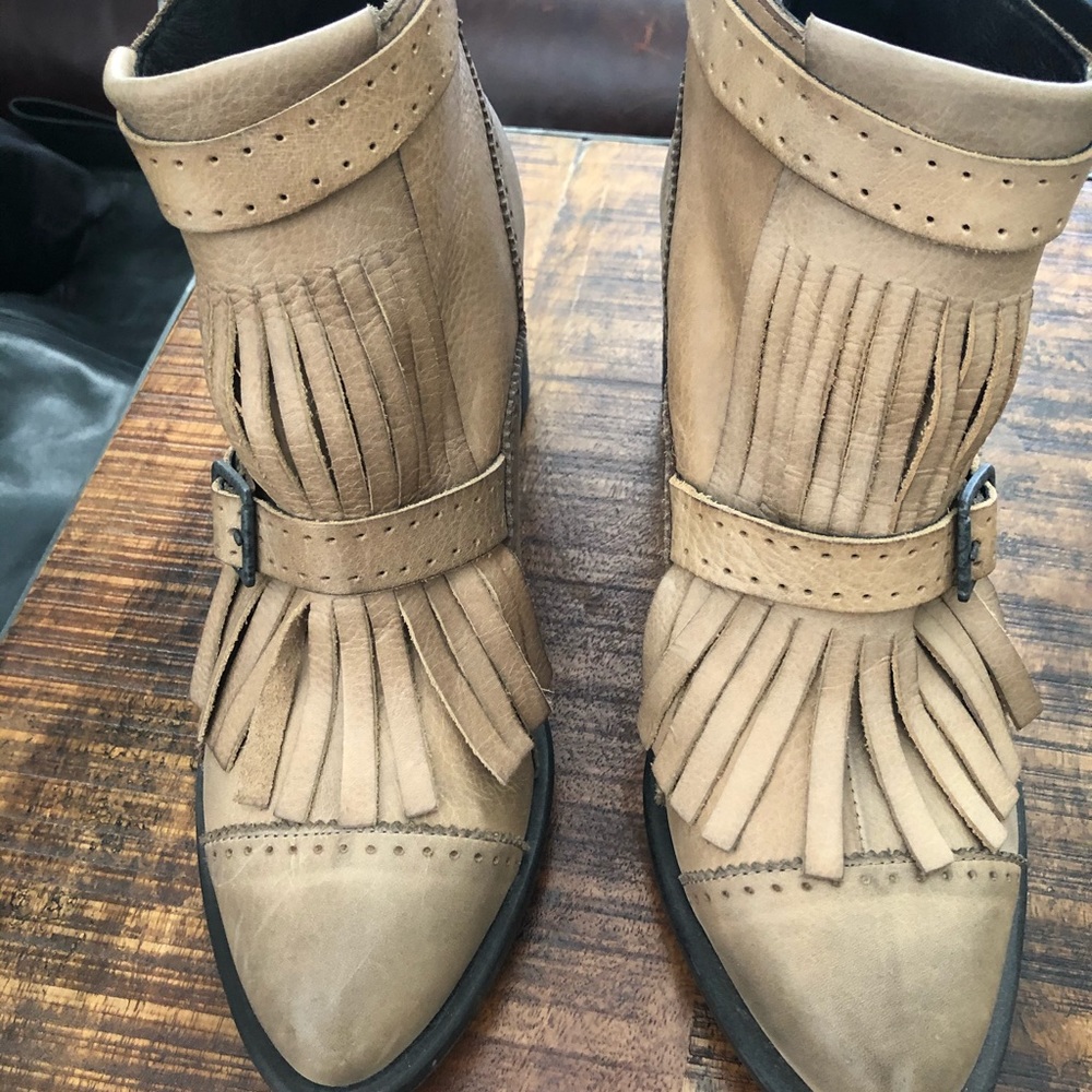 Free People Tan Booties